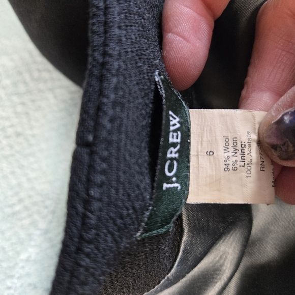 J. CREW black wool blend minimalist belted long coat - Picture 4 of 12